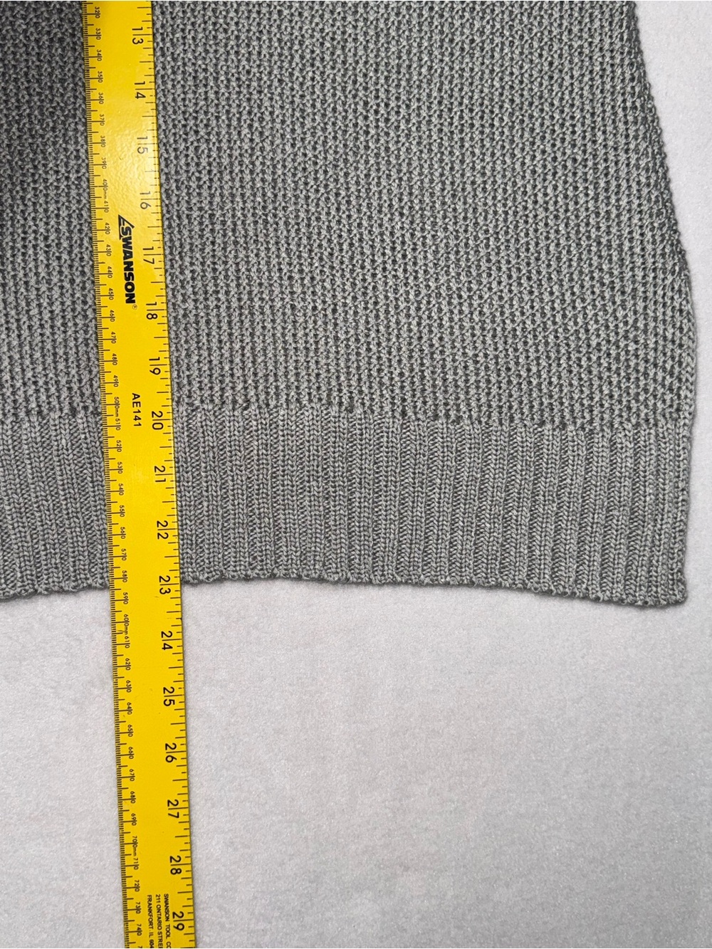 Miou Muse Cold Shoulder Silk-Knit Mock Neck Sweater Grey Women Sz L - Picture 11 of 11